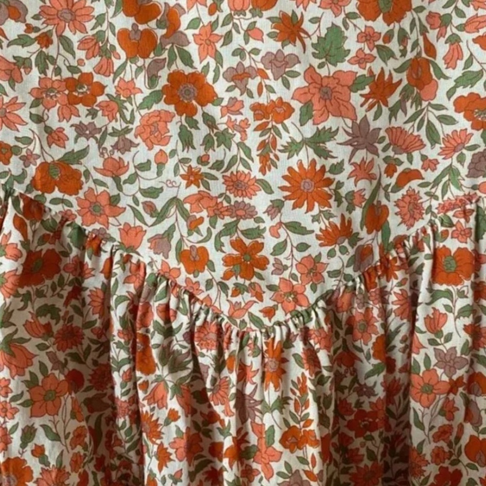 Doen Abrielle Dress in Liberty Fabric Coral Poppy Bell Floral - Picture 3 of 6